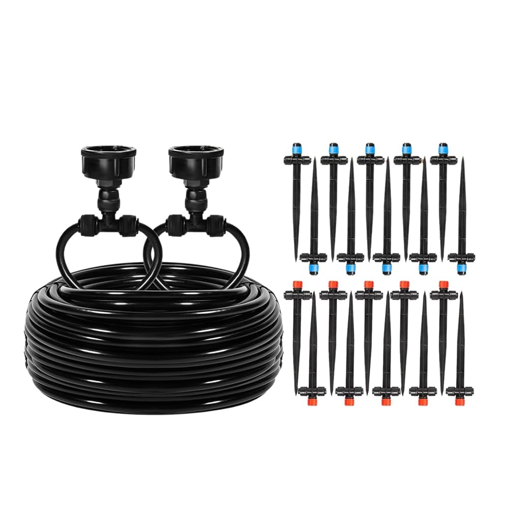 Vjsujehgy Drip Irrigation System Irrigation Kit Watering System for Outdoor Plants 1/4 Irrigation Tubing Drip Irrigation Kit