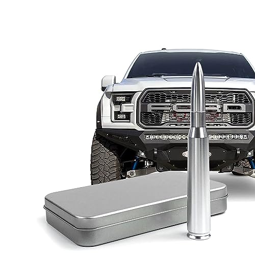 Ligepu Antenna Compatible with Dodge RAM & Ford F150 F250 F350 Super Duty 1990 – 2024 - Internal Conductive Coil | Designed for Optimized FM/AM Reception(Silve)