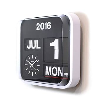 Fartech Flip Clock Calendar Wall Clock Retro Modern Large