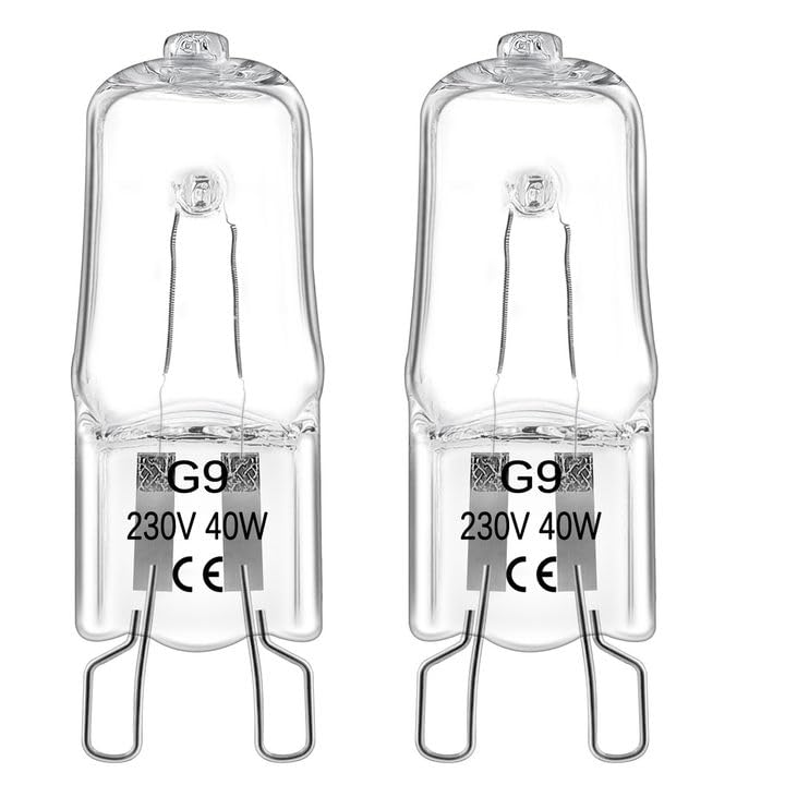 Blakapoo Ampoule de Four Halogène G9 40W 300 Degrés, 230V, Ampoule Halogène Dimmable Blanc Chaud 2800K, 480LM, G9 Lampes halogènes pour Four, Micro-Ondes,...