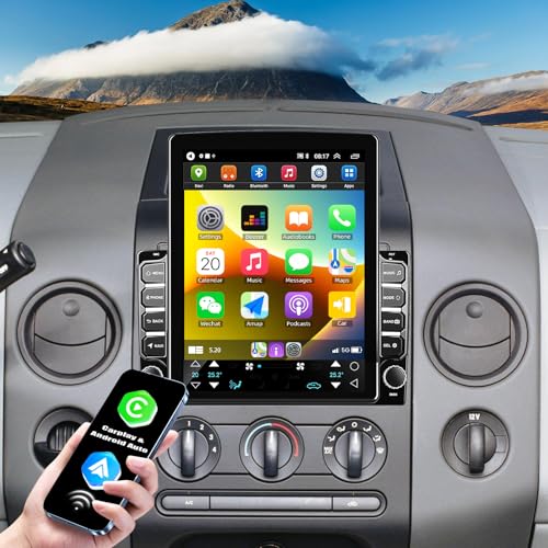 9.7 Car Stereo for Ford F-150 2004 2005 2006 2007 2008 with Carplay-Android Auto, Touch Screen Car Stereo Radio Unit with Bluetooth SWC GPS WiFi BT FM RDS AM DSP Rear Camera