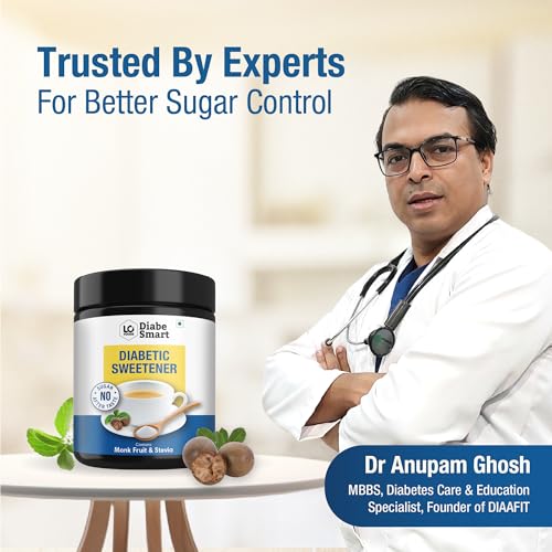 Image of DiabeSmart Diabetic Sweetener (2 X 200G)| With Monkfruit And Natura Stevia Sugar Free Powder||No Maltodextrin, No Sucralose| Made For Diabetes| Zero Calories No Aftertaste Ultra Low Gi Diabetic Sugar