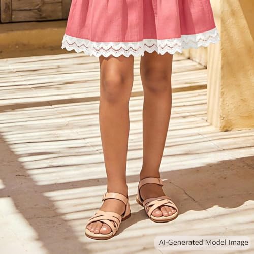 Image of Felix & Flora Toddler Girl Sandals - Little Girl Easter Dress Shoes Lightweight Open Toe Beach Holiday Flats