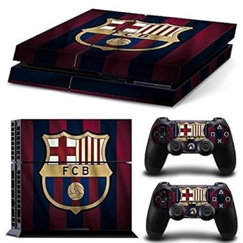 Elton Barcelona Soccer Team Theme 3M Skin Sticker Cover for PS4 Console and Controllers (Multicolor)
