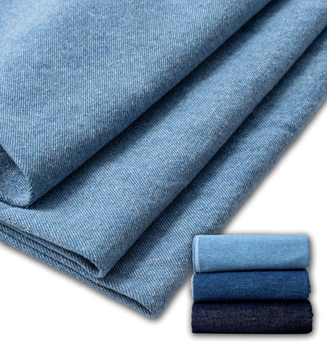 IPEA Tela Vaquera Azul 100% Algodón – 150 x 100 cm – Made in Italy - Tejido Denim ligero – Color Liso para Ropa, Costura, Cccesorios, Chaquetas, Batas – Gramaje 475 g/m2 – Azul Claro