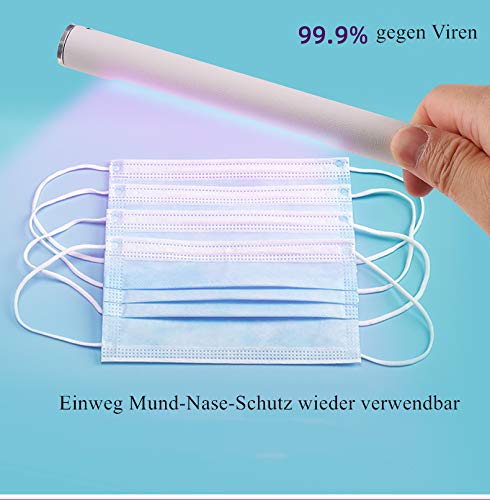 UV-C Desinfektion Lampe, 3w, Sterilisationslampe UV-Licht-Sterilisator Tragbare mit Akku Hände UV-C Keimtötende Lampe für Zuhause Handy,Möbel,Stoff,Bad,Auto,Schule, Hotel, Pet
