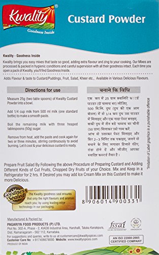 Image of Kwality Custard Powder 100g (Vanilla Flavor), Smooth & Creamy Custard, Quality Ingredients, Best for Fruit Salads.