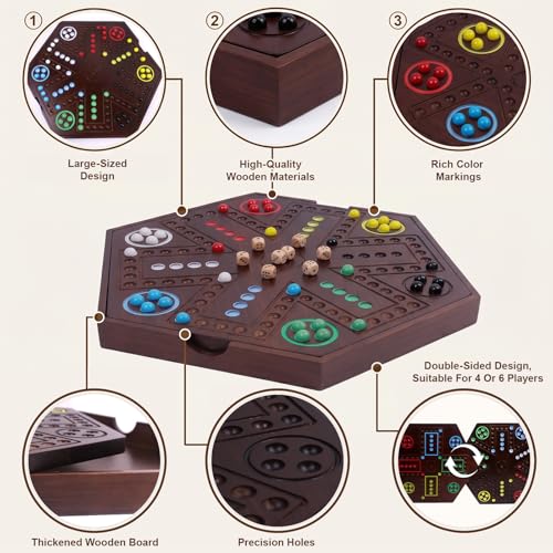 Wahoo Board Game 20 pulgadas 2 en 1 para 4-6 jugadores miniatura 3