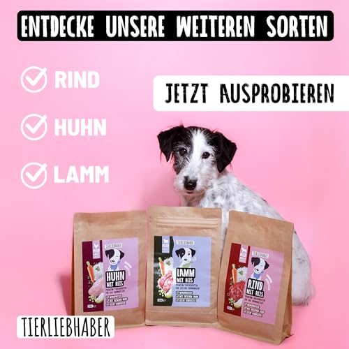 TIERLIEBHABER – Huhn mit Reis 250g Trockenfutter für Hunde – Tierärztlich entwickelt – Schonendes & Monoprotein Hundefutter für Hunde mit sensibler Verdauung – Hypoallergen & gut verträglich Dog Food