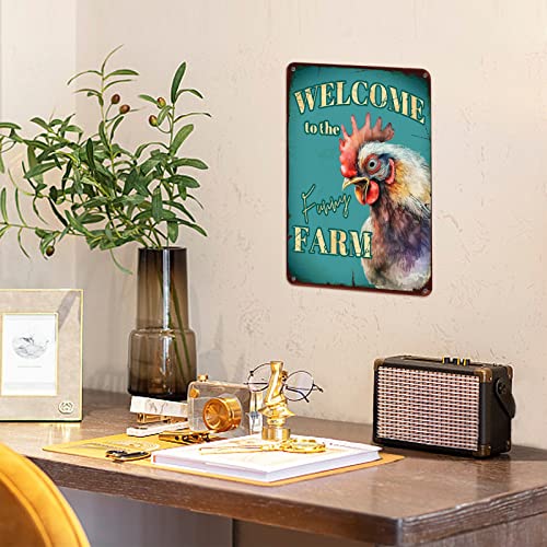 Sandilya Chicken Retro Metal Aluminum Sign,Art Retro Poster,Bedroom Cafe Home Pub Club Wall Signs Decor Vintage Aluminum Poster, 8X12Inch #TOP3