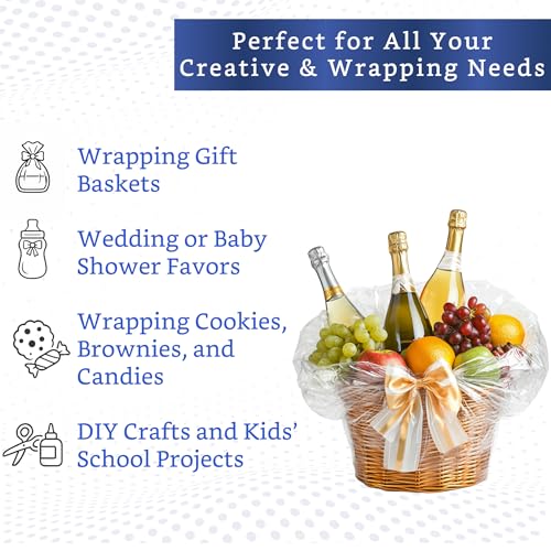 image for FIESTA WRAPS Clear Cellophane Wrap Roll (31.5 in x 110 ft) - Cellophan