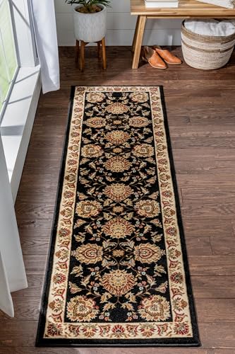 Tapete oriental negro 2'3" x 7'3" Sultan Sarouk miniatura 2