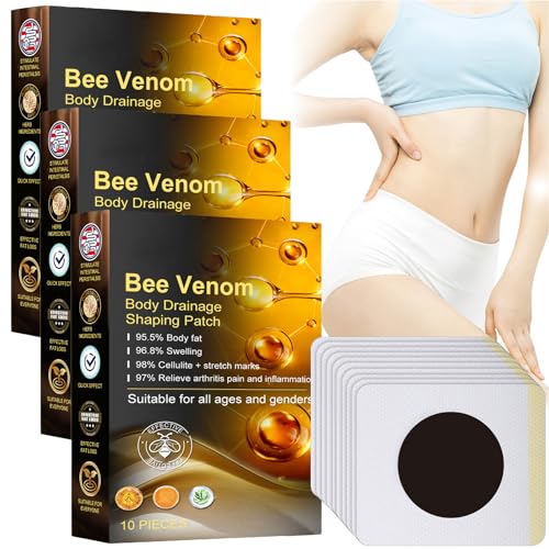 BSWELL Bienengift-Lymphdrainage-Schlankheitspflaster, Cvreoz Bienengift-Schlankheitspflaster zur Gewichtsabnahme, Furzero Bienengift-Detox-Schlankheitspflaster, Bostore Lymphformungspflaster (30PCS)