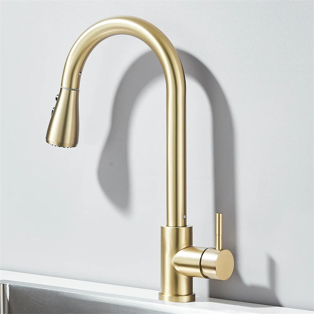 Grifo de Cocina extraíble Giratorio de 360 Grados con Mezclador de Agua fría y Caliente, Grifo Moderno de Acero Inoxidable para Fregadero, Ideal para Uso doméstico y en restaurantes.