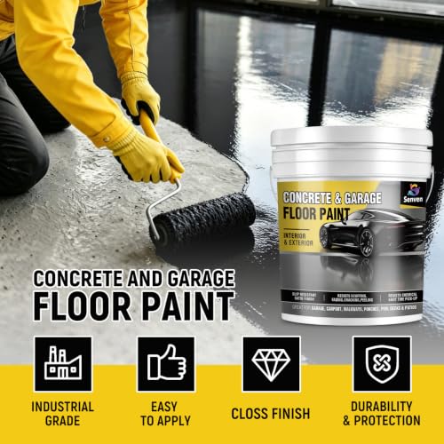 Pintura para Pisos SENVEN Concrete & Garage Floor Paint Negro 5 Galones, Cubierta para Pisos de Concreto Interior y Exterior, Acabado Satinado miniatura 3