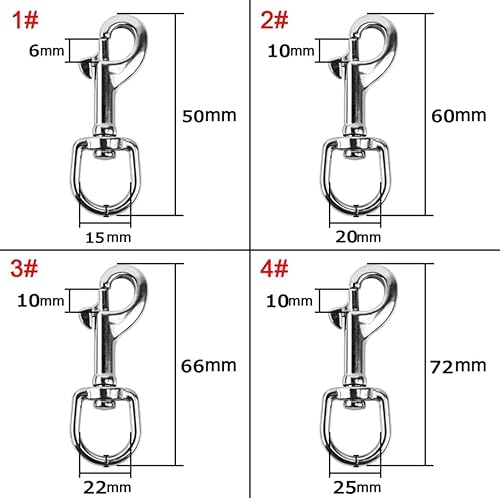 Miniatura 3 de Broche de clips de gatillo, 8 ganchos giratorios de 4 tamaños, ganchos giratorios de 360 para hebilla de mascotas, mosquetón, llavero, hogar,