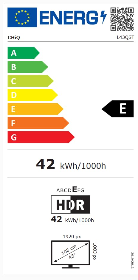 EU Energy Label for CHIQ L43QST Smart TV