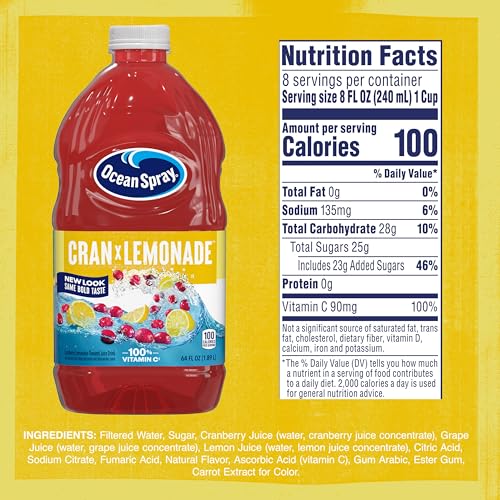 Image of Ocean Spray Cran-Lemonade Cranberry Lemonade Juice Drink, 64 Fl Oz Bottle