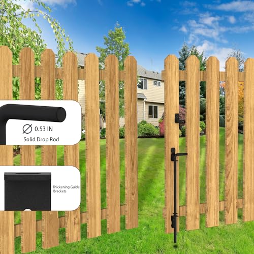 Image of Sdstone 36 Inch Heavy Duty Cane Bolt Gate Drop Rod,Gate Ground Latch Hardware for Wooden Fences,Metal Gates Doors Stopper for Gate Ground (Black Finish,1 Pack)