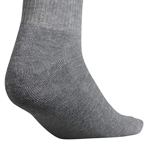 adidas womens 3-Stripe Crew Socks (3-Pair), Grey/Sky Tint Blue/White, Medium