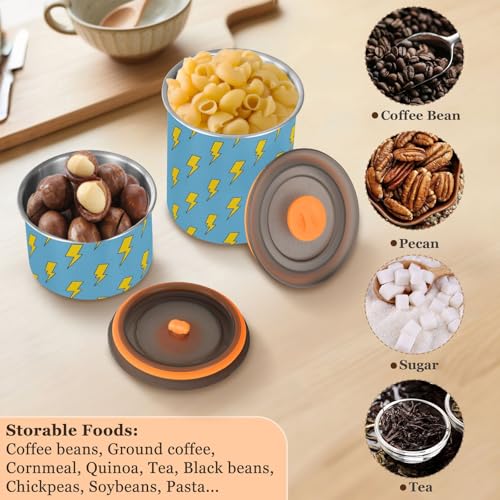 Envase para café de acero inoxidable con tapa hermética 900 ml miniatura 5