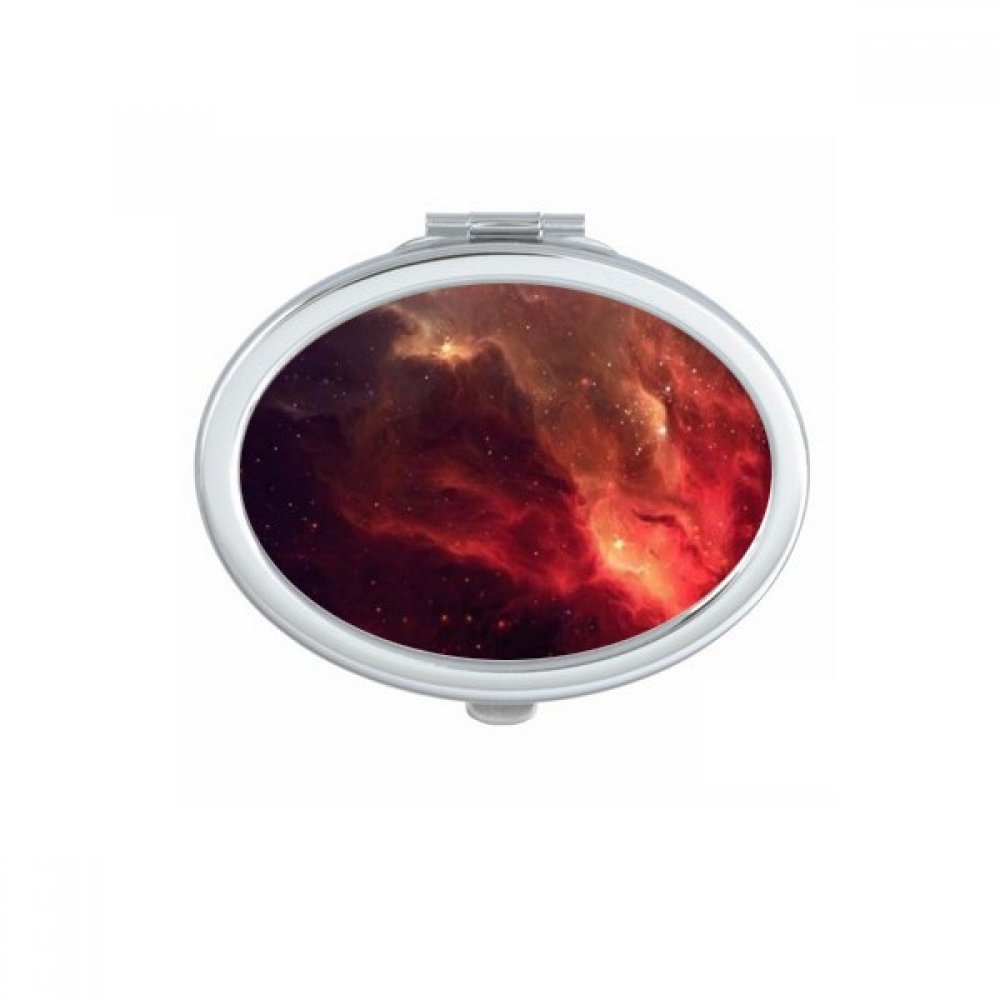 Miroir de poche fantastique rouge motif univers, une idée cadeau originale pour femme