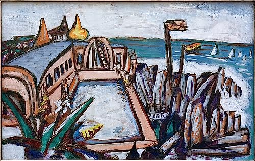 Affiche décorative art mural peinture Max Beckmann bonnet de piscine grand format 60x90 cm