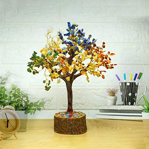 Image of REMEDYWALA Charged Energized Seven Chakra Crystal Tree 500 Beads for Reiki Healing