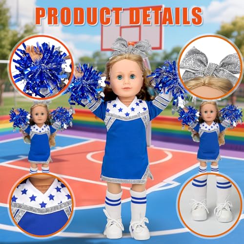 image for ARTST Cheer Uniform Doll Outfit-American 18 inch Doll Clothes & Access