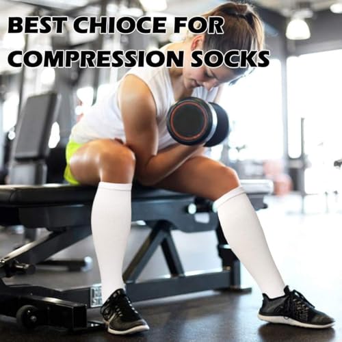 8 Pairs Graduated Copper Compression Socks for Men & Women 15-20mmHg Knee High Support Socks for Running Athletic Cycling4
