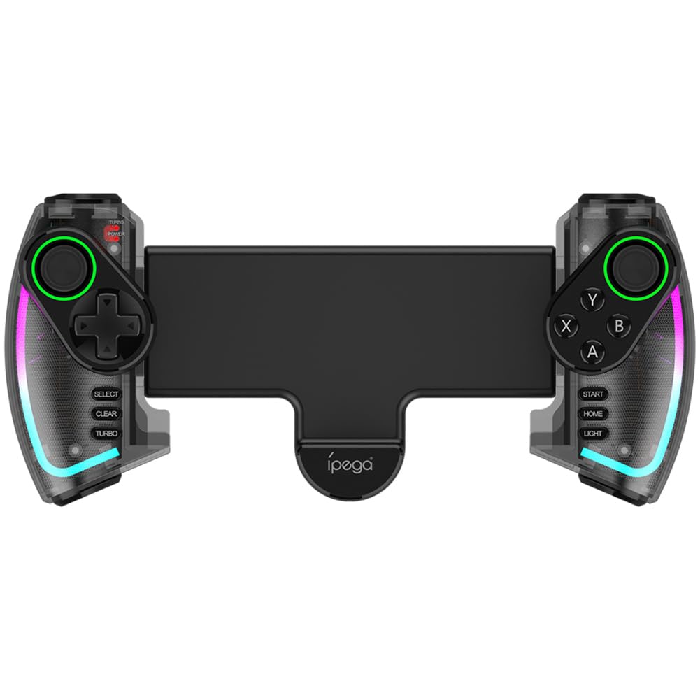 JUCHRZEY Controlador extensible con luz RGB Vibración lineal Controlador móvil BT inalámbrico Gamepad Controlador de juegos móvil para Switch para Android/iOS Tablet Teléfono inteligente PC