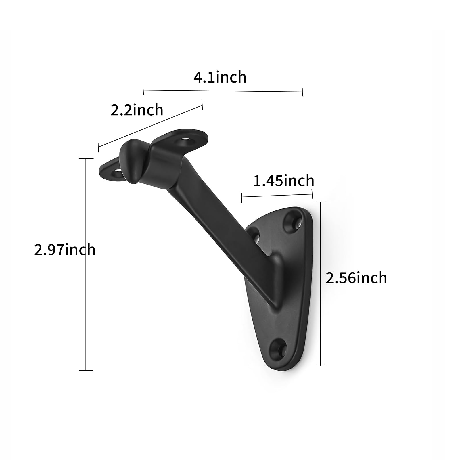 KHTUMEWARE-HK322 Matte Black Handrail Brackets 3-Pack in Matte Black — KHTUMEWARE