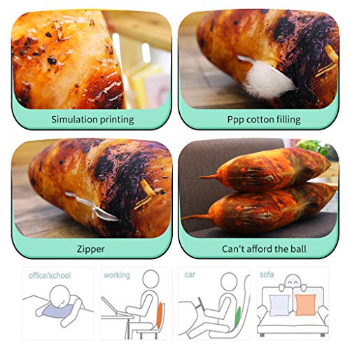aiyvi Kissen Plüsch Zierkissen Simulation Chicken Wings Fisch Wurst Kissen weiches lumbales Rückenkissen Kopfstütze,Innen Dekorative,Neuheit Interessant Besonderes Geschenk (B, 20 cm)