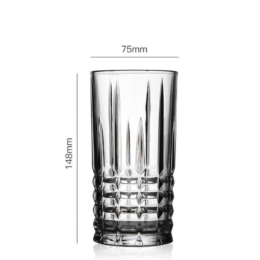 LATRAT Szklanki do picia, Kieliszki 370 ml (φ70 x 150 mm), szkło kryształowe, przezroczyste, nadają się do mycia w zmywarce, do biura (szklanki 2)