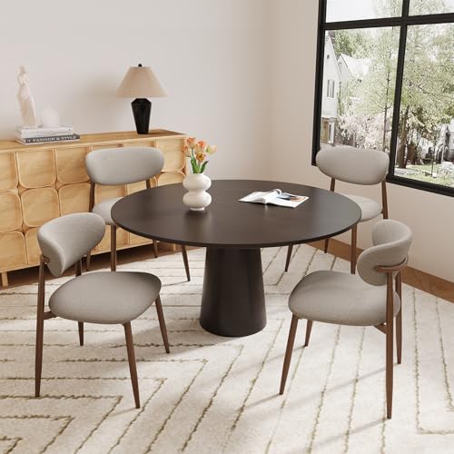 Image of MALOL Upholstered Curved Back Dining Chairs Set of 2, Camel