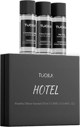 Miniatura 10 de Juego de Difusor de Aceites Esenciales Sin Agua Tuqila (6X 20mL), Aceite de Aroma de Lujo para Hotel Mi Manera, Olene, Caramelos de Menta