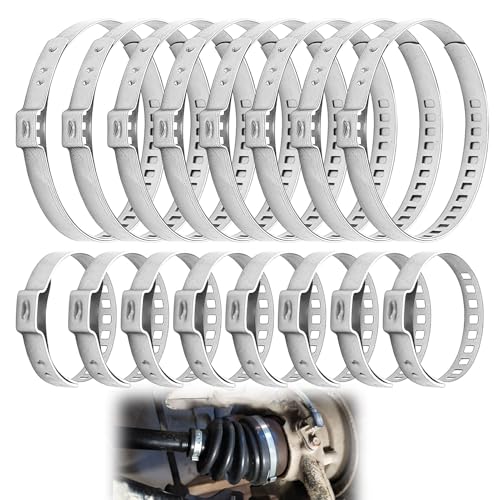 Kuugeo Collier Soufflet Cardan, 16 pièces Collier Cardan Soufflet, Collier Cardan, Collier De Serrage pour Manchon D'essieu, pour à la Plupart des...