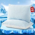 Bed Pillows for Sleeping King Size Set of 2 Pack,Shredded Memory Foam Adjustable Pillow for Side Back and Stomach Sleepers with Washable Removable Cover