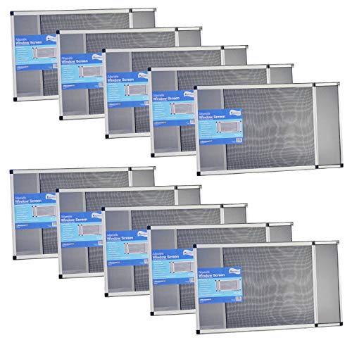 Fenestrelle Expandable Window Screen - Horizontal (20" H x 28" - 54" W), 10 Pack of Large Adjustable Window Screens, Perfect Replacement Screen for Window, Window Net Screen and Window Screen Mesh