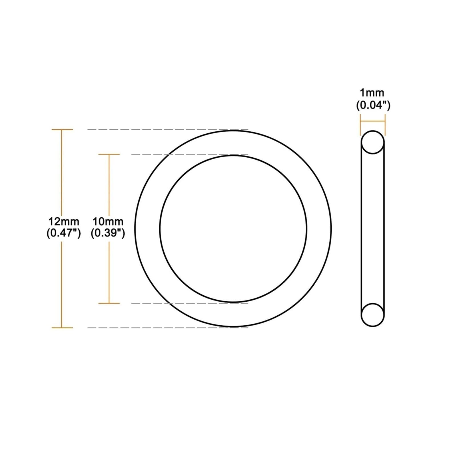 Accesorios de hardware 50 piezas de juntas tóricas de caucho de silicona Junta tórica de silicona Juntas tóricas de sellado Junta tórica de arandela Máquina de anillo Kit de junta resistente al aceite