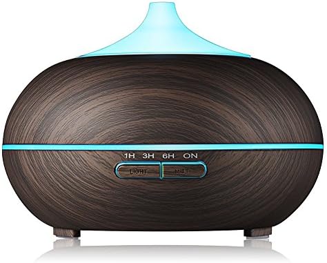 Fritas Essential Oil Diffuser-300ML Ultrasonic Aroma Diffuser Wood Grain Humidifier Cool Mist Diffusers with 7 Color LED Lights for Home Yoga Office,Waterless Auto Shut-Off