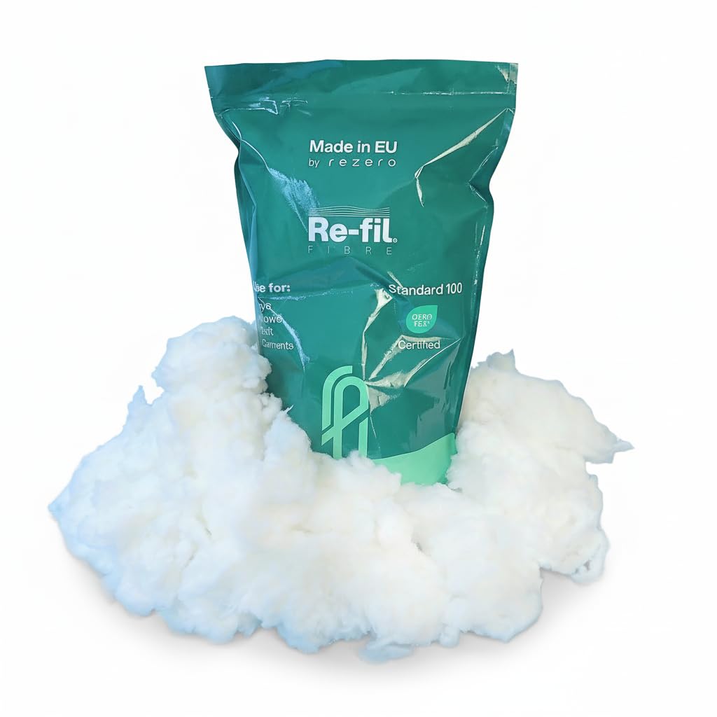 Re-fil Recycled Fibre Fill (500g) – Eco-Friendly Stuffing for Toys, Pillows, Cushions & Crafts – Soft, Hypoallergenic & Oeko-TEX Certified Toy Safe Wadding