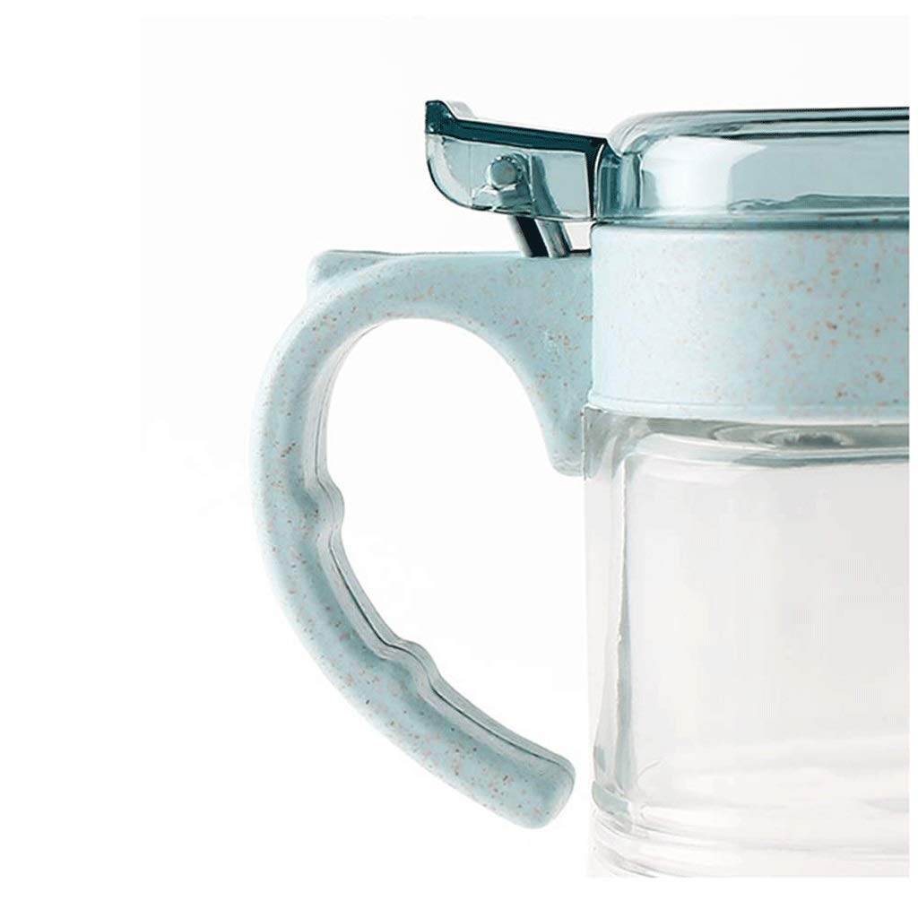 Juego de tarros de condimentos de vidrio transparente para condimentos, recipiente de especias con tapa y cuchara, utensilios con bandeja (cuatro rejillas verdes) 3360053031 azul dos rejillas