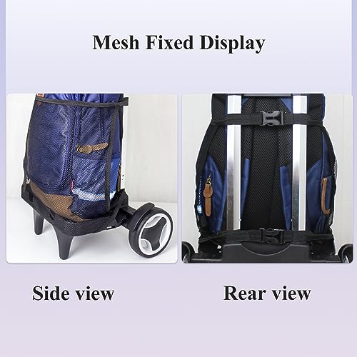 Image of Mesh Fixing Strap for Easy Fastening Backpack to Luggage Handle - Bag Accessory for Securely Attaching Shoulder Bag and Trolley Strap with Plastic Buckle
