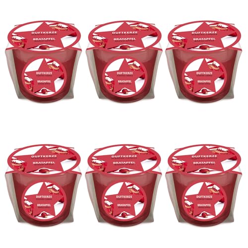 pajoma® Mini Duftkerze 6er-Set, Bratapfel - Weihnachten Edition | 45g...