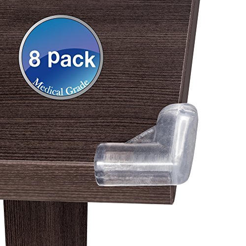 Extra-Protective Silicone Gel Corner Protector Set of 8 - Baby Proofing and Child Safety Home Essentials - Discreet Clear Table Corner Guard - Easy Tool-Free Edge Cushion Installation by Kululush