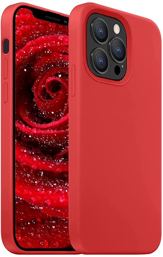 Image of MIDOS Back Cover Compatible with iPhone 14 Pro Max Case Liquid Silicone Full Protection Shock Proof Back Cover for iPhone 14 Pro Max (2022) 6.7 inch (Red)