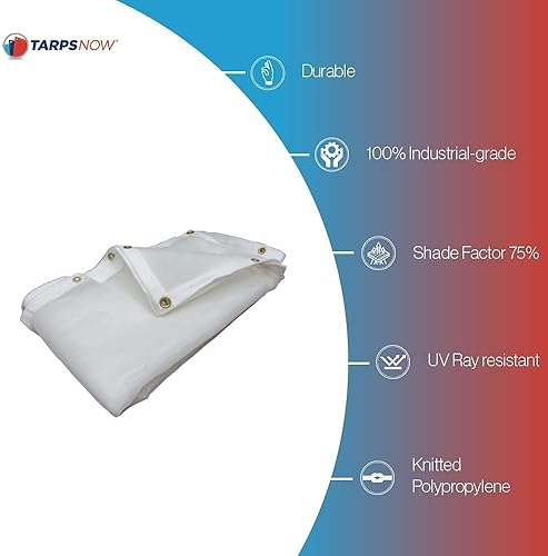 Miniatura 7 de Tarps Now Lona de malla resistente, (8 x 10 pies) con 75% de sombra y ojales de latón, lona protectora multiusos con flujo de aire para amarres,