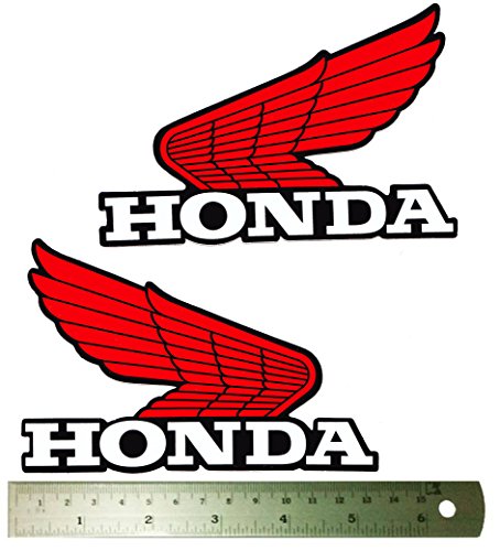 2 Pieces Decal Stickers Die-Cut Vintage Honda Left & Right Wing Red