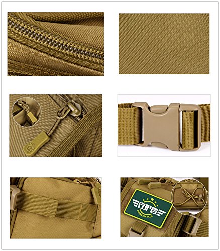 Unistrengh-Tactical-Waist-Pack-Military-Fanny-Belt-Pouch-Waterproof-WR-Bum-Bag-for-Outdoor-Climbing-Fishing-Running-Hunting-Fit-IPhone-8-7-7plus-Coyote-Brown